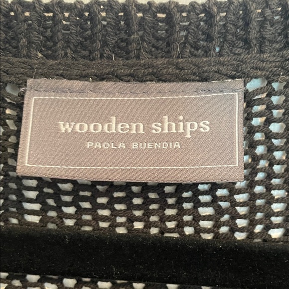 Wooden Ships Black Knit Top with Gray Star - Picture 2 of 11